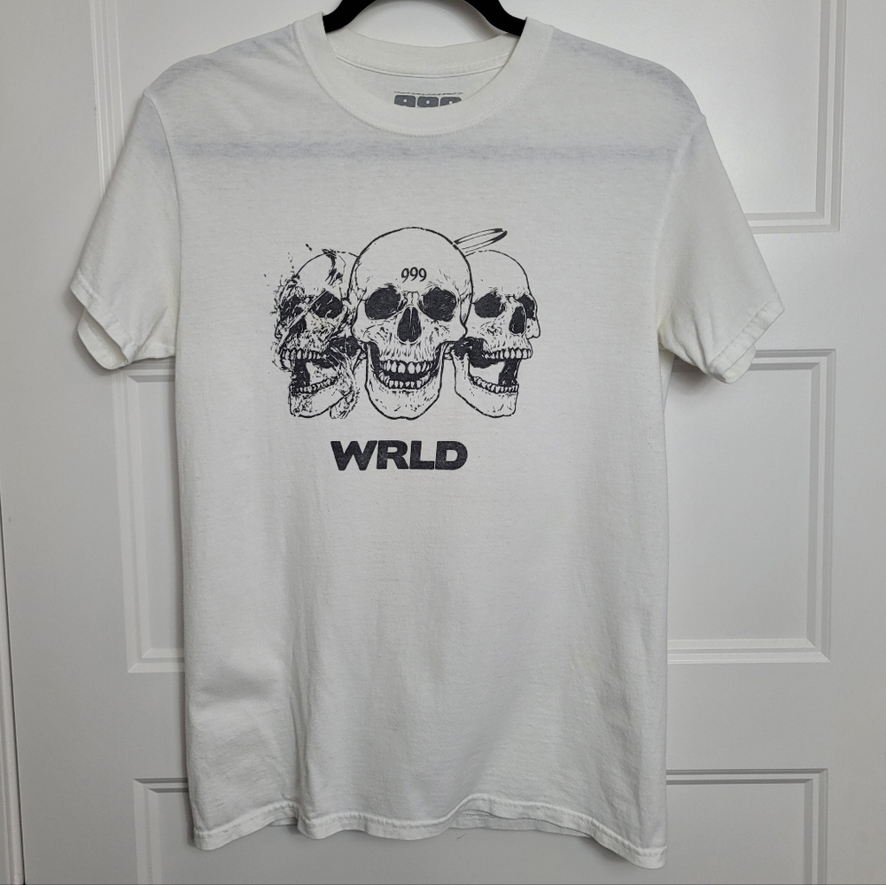 Mens 999 WRLD Skulls graphic S T-Shirt